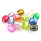 20 Mixed Large Hole Foil Lined Acrylic Barrel Beads 13mm ~ Ideal For Easy Stringing Crafts Or Hair Beads